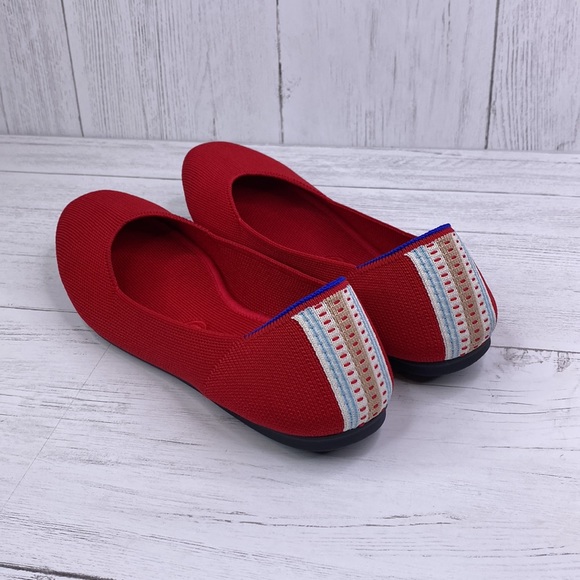 Rothy's Retired Print Red Cardinal Flats Square Toe in Size 9 - Picture 9 of 12